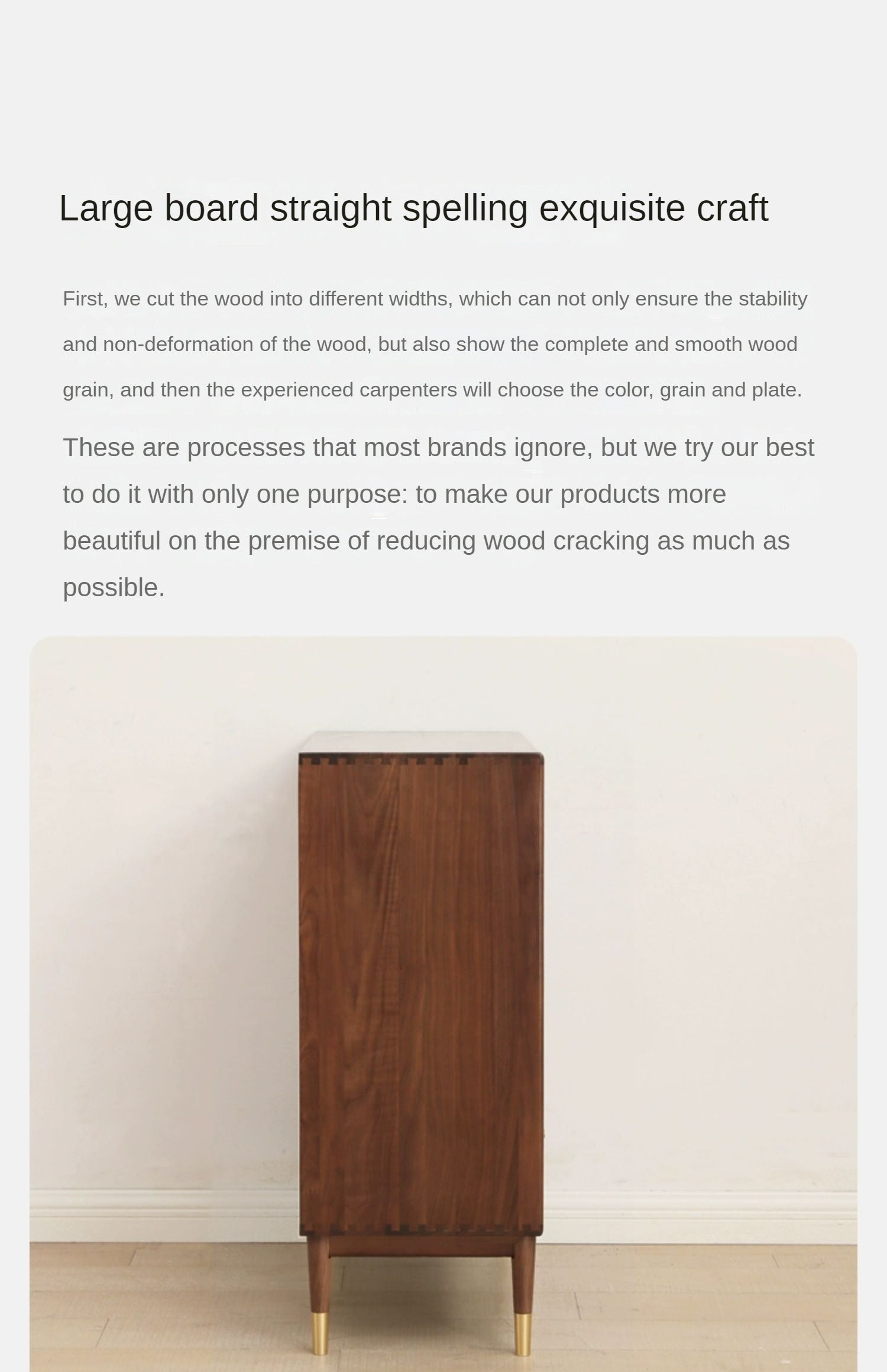Black Walnut Solid Wooden Drawer Cabinet "