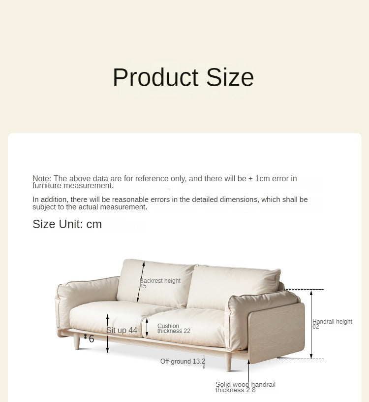 Fabric Cream Style Straight Sofa