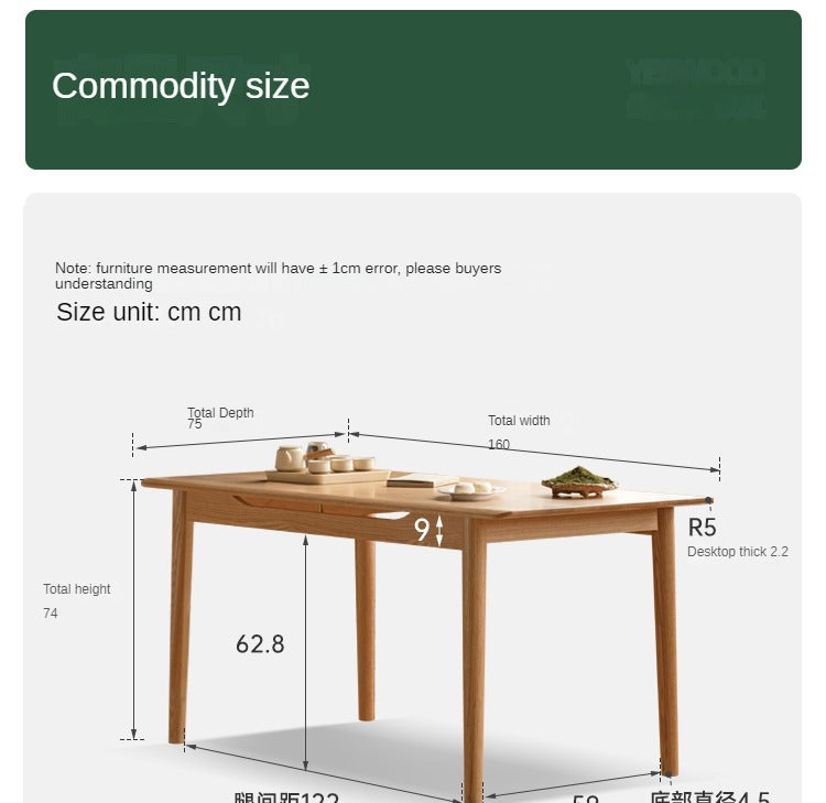 Oak solid wood modern tea table