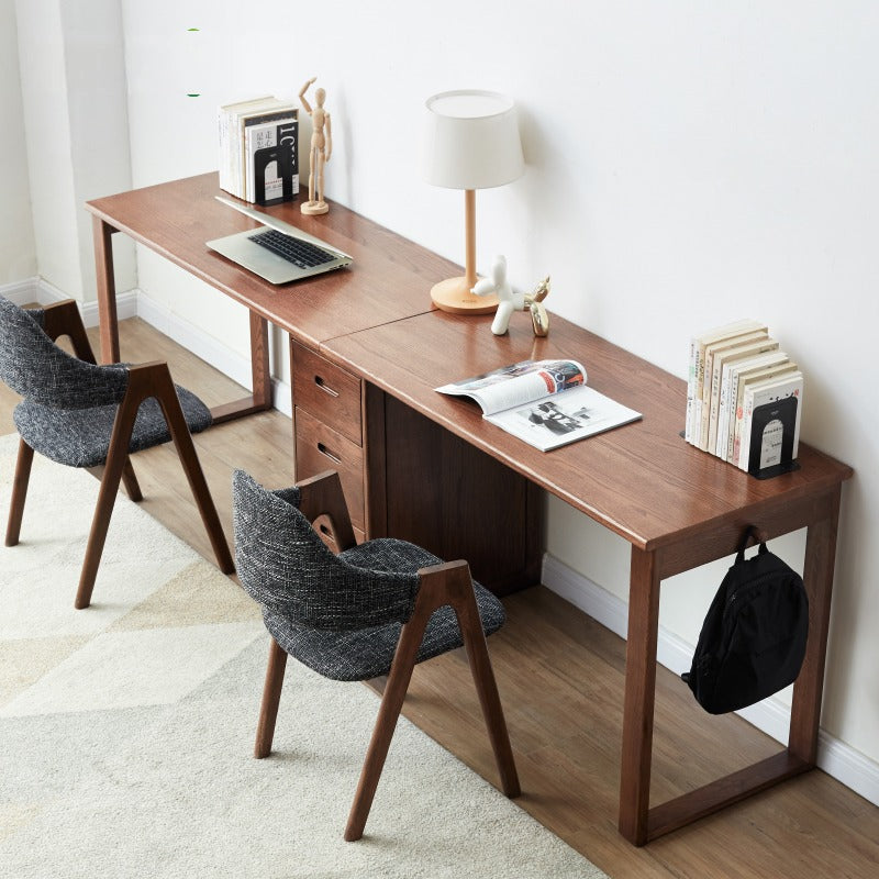 Oak Solid Wood Walnut color office Desk,"Together" combination desk-