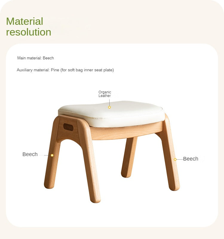 Beech Solid Wood Modern Small Stool