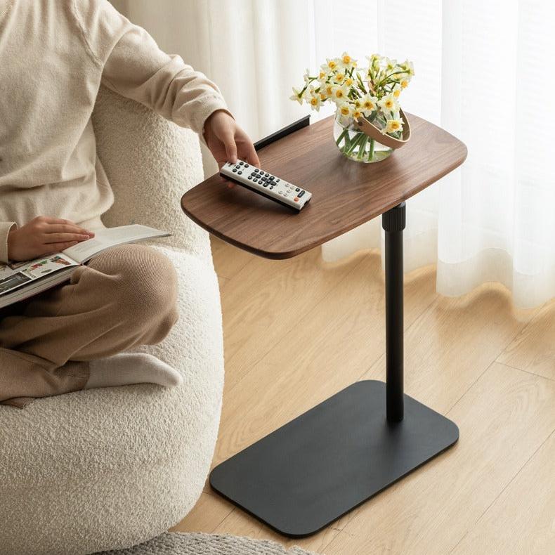 Black Walnut Solid Wood Liftable Rotating Side Table