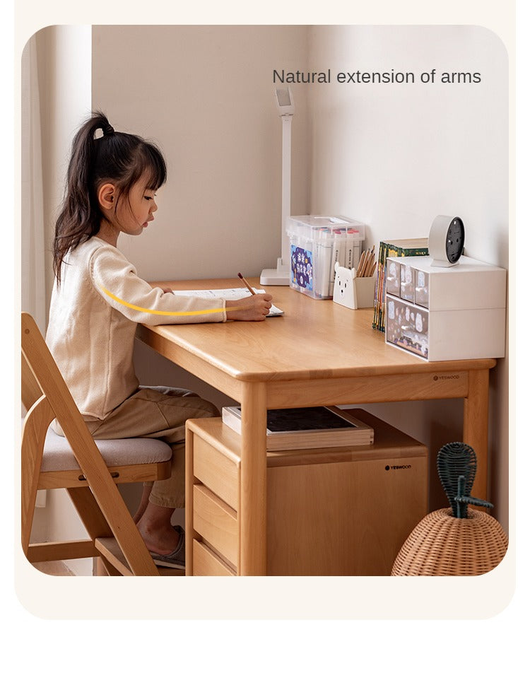 Beech Solid Wood Desk Children's Study Table