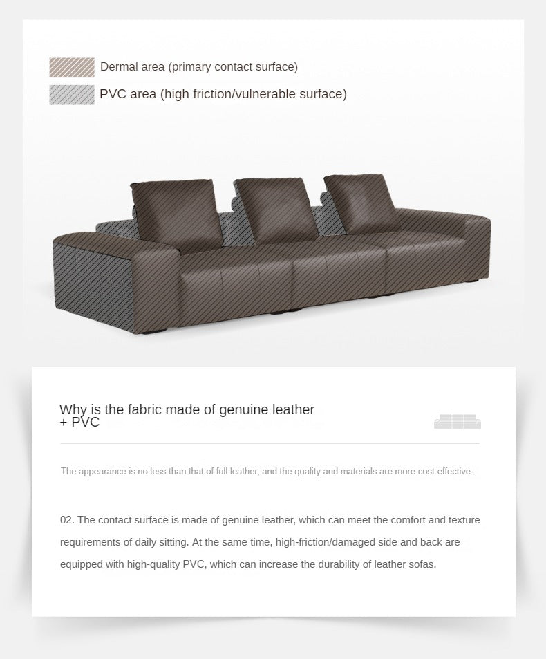 Leather straight Italian pixel module sofa