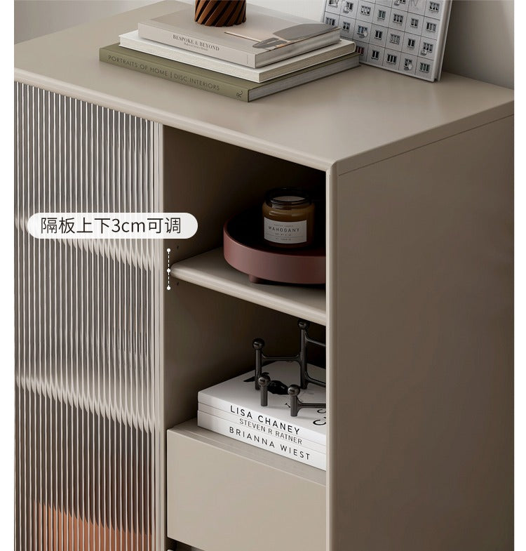 Poplar solid wood side cabinet light luxury storage "