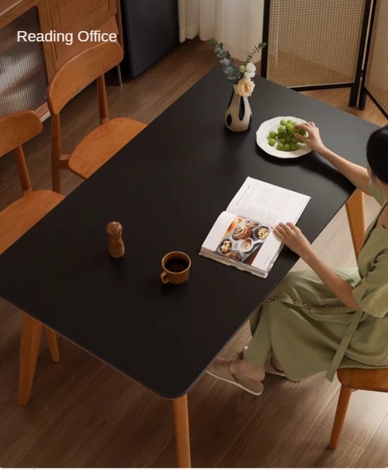 Cherry solid wood retro rock plate long dining table