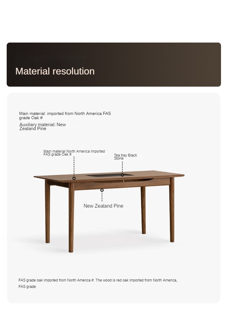 Oak solid wood modern tea table