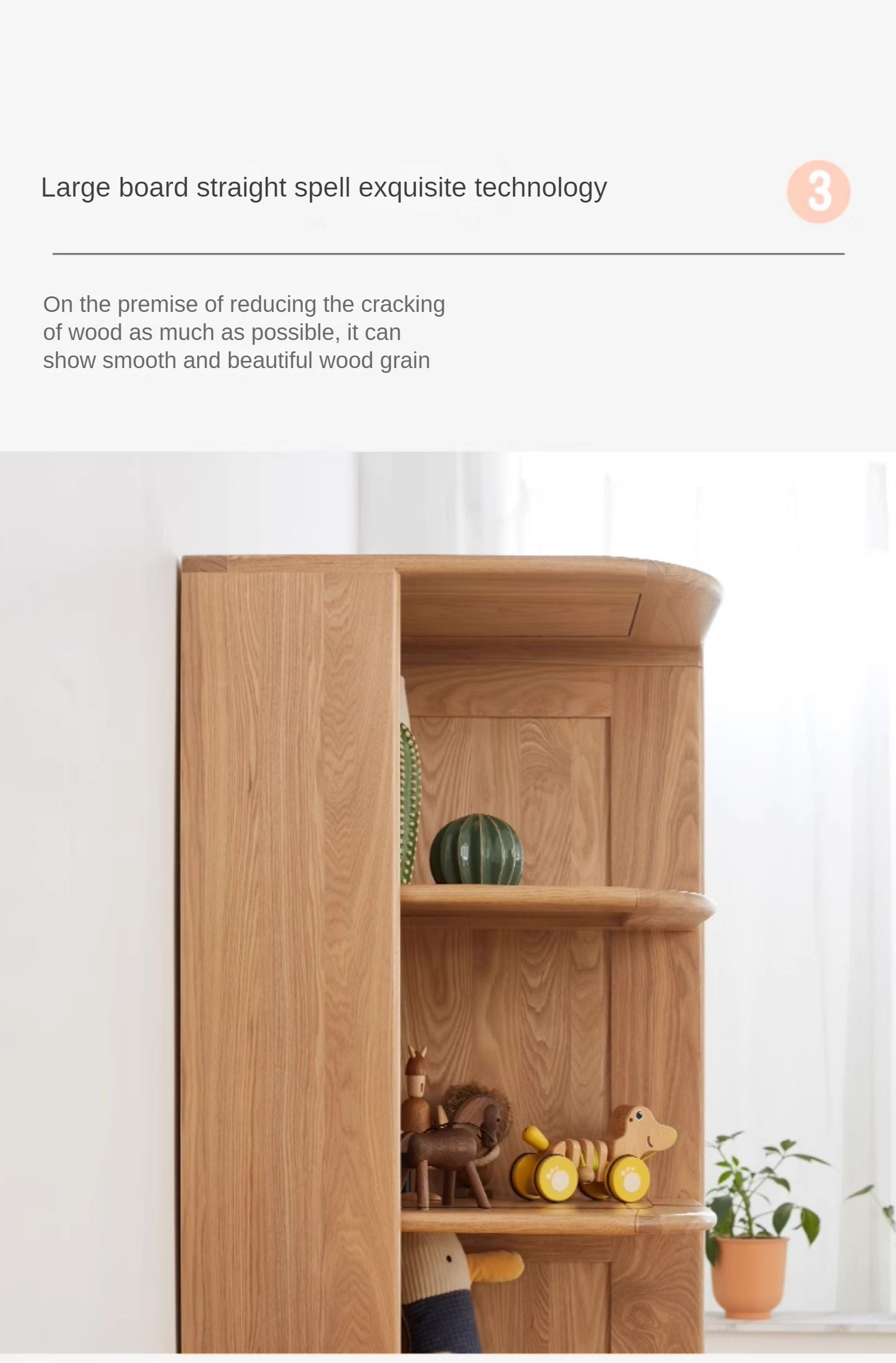 Beech Solid Wood Children's Wardrobe Cabinet