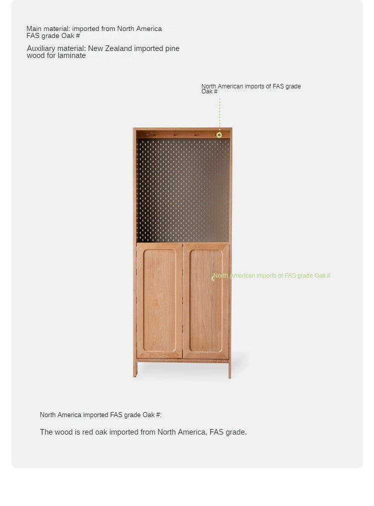 Oak solid wood entrance porch cabinet, ultra-narrow shoe cabinet: