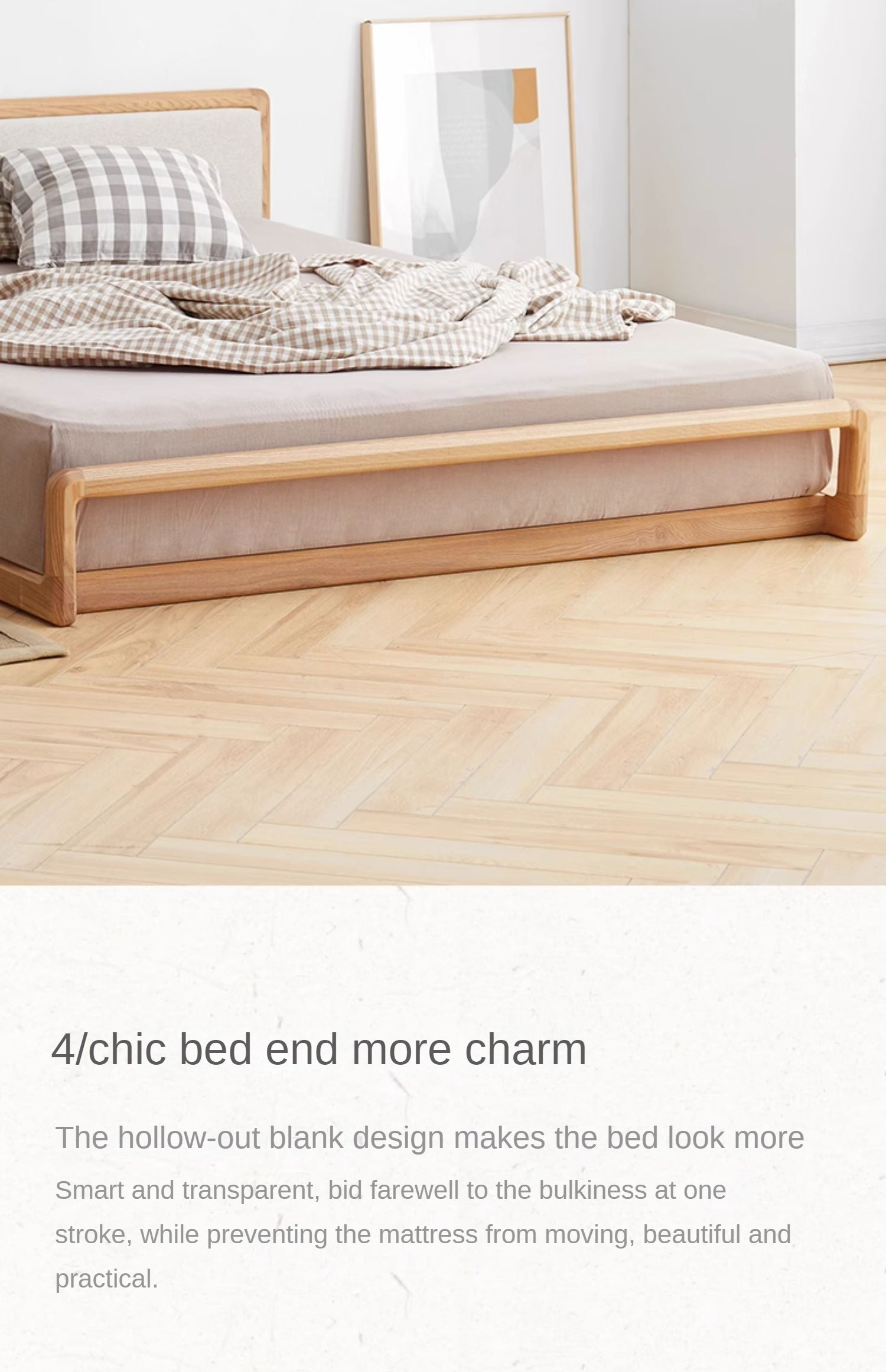 Ash solid wood modern simple Nordic style Platform Bed