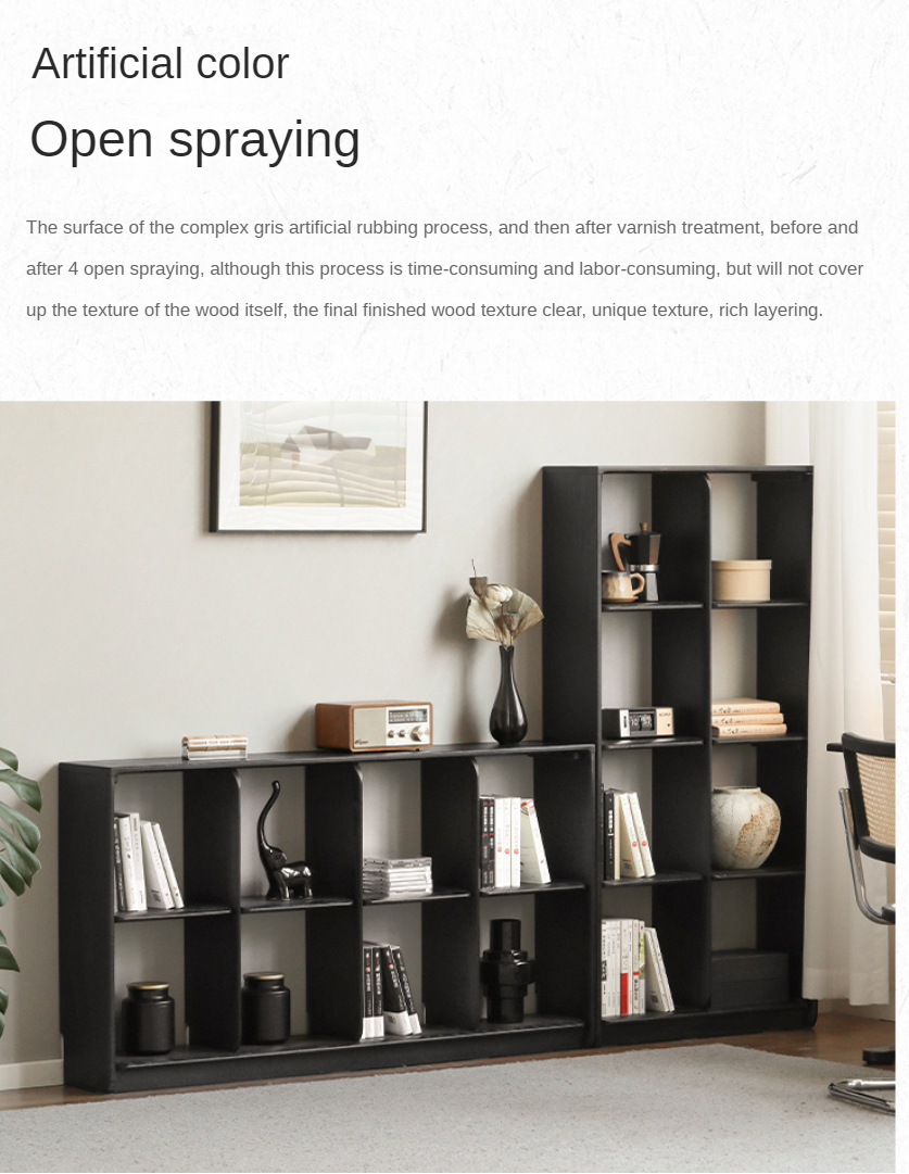 Oak Solid Wood Bookcase Lattice Cabinet Rack Free Combination.