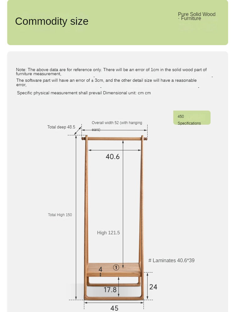 Oak Solid Wood Clothes Hangers Rack