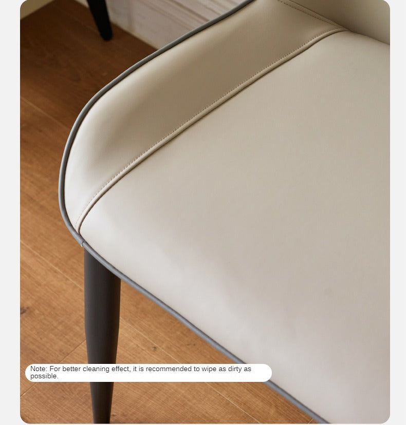 2 pcs set-Chair light luxury Fabric organic leather-