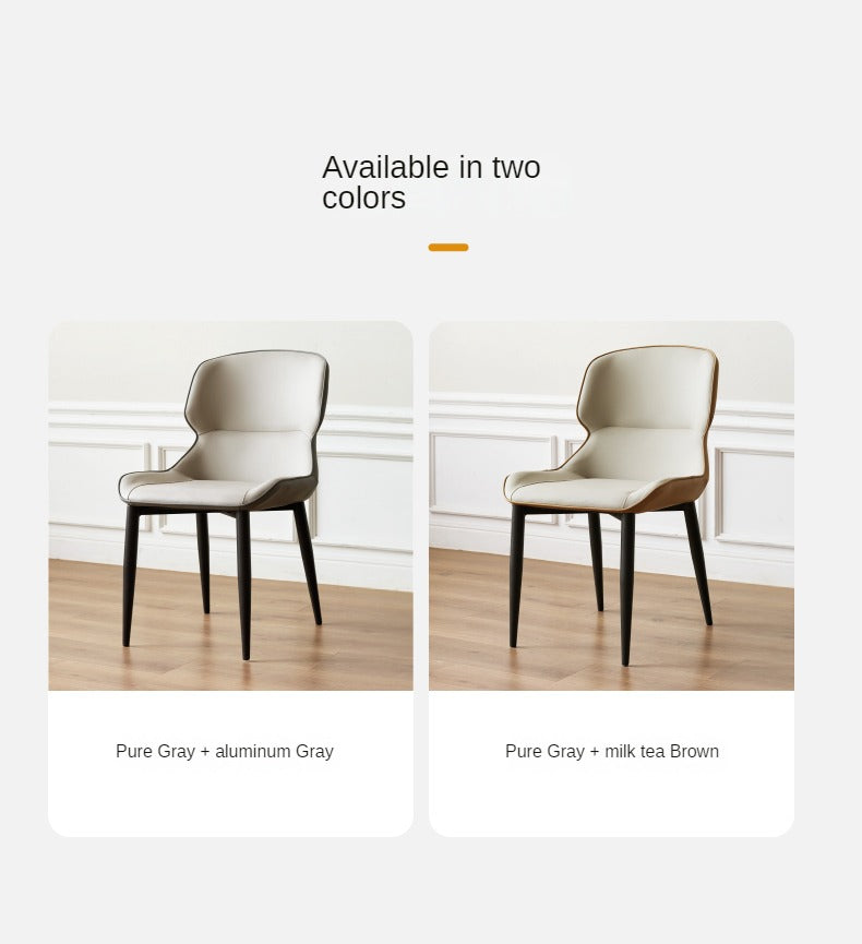 2 pcs set-Chair light luxury Fabric organic leather-