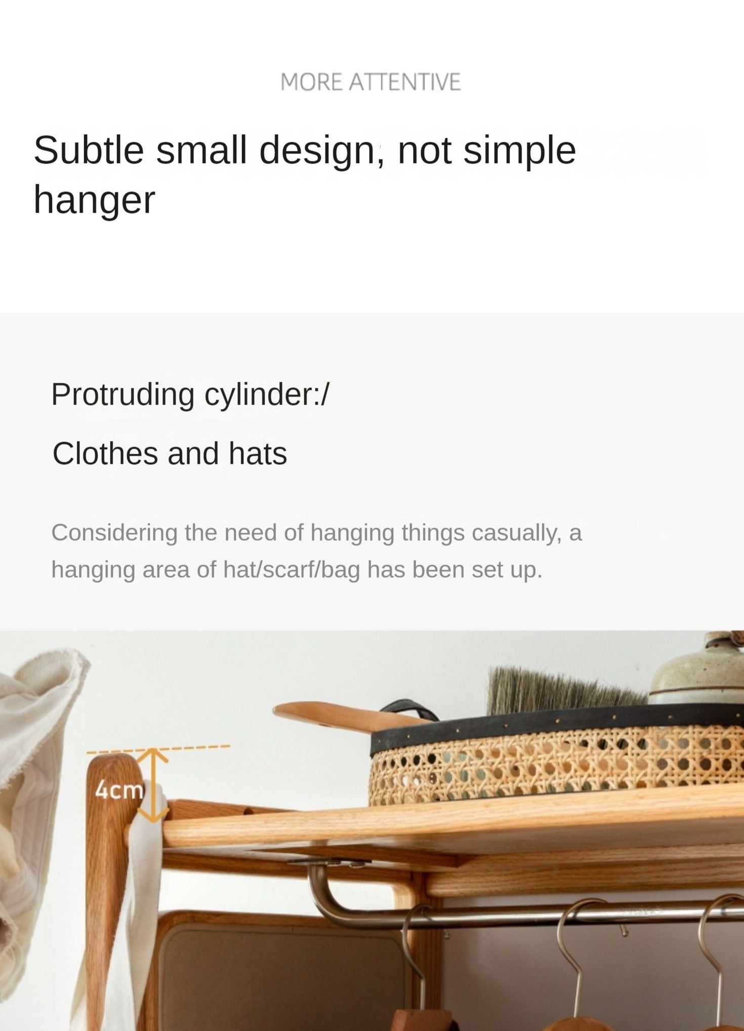 Oak solid wood rack integrated clothes hanger