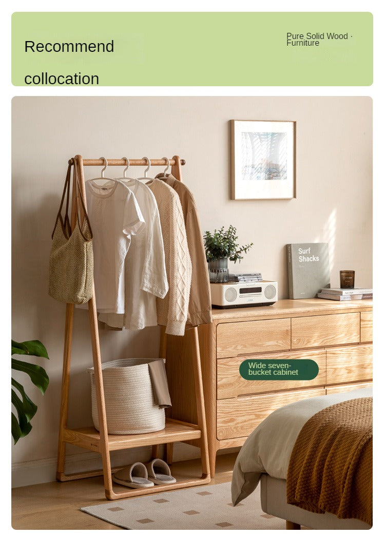 Oak solid wood clothes hangers rack: