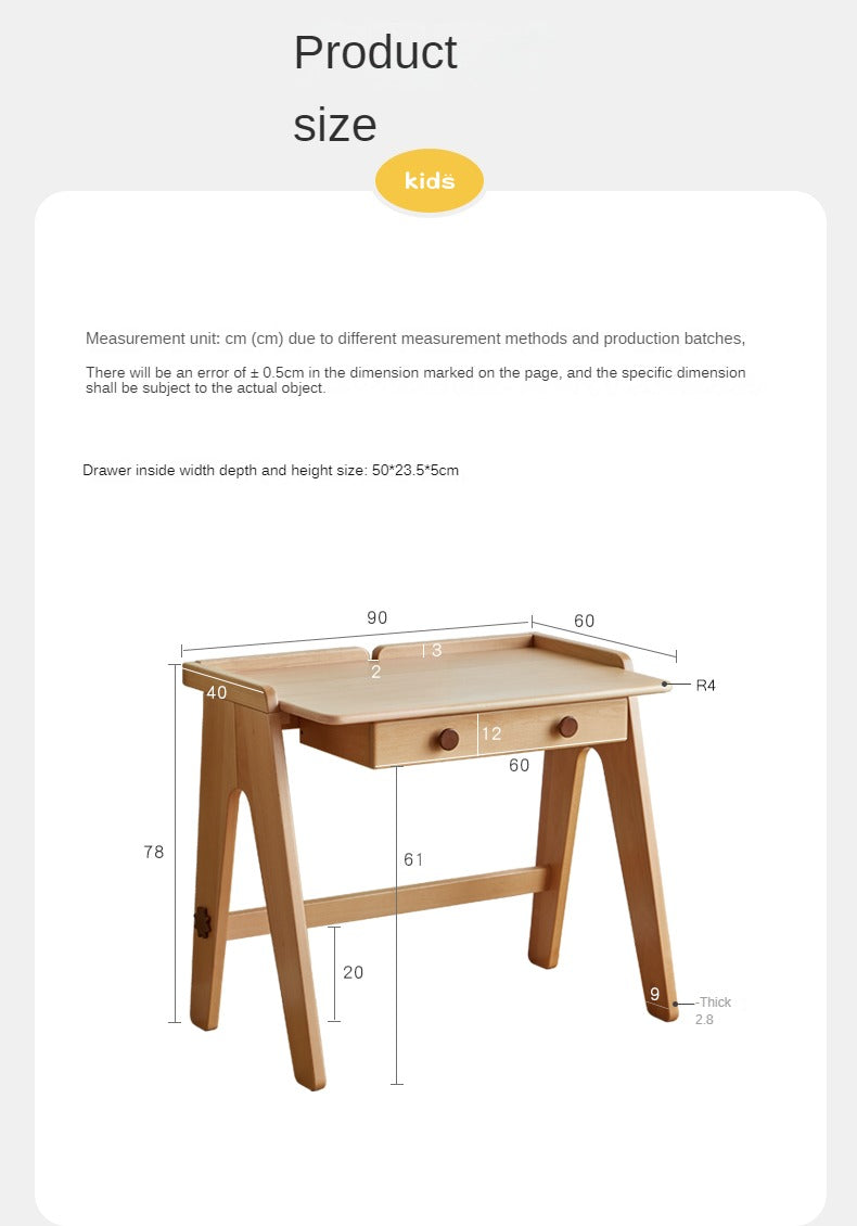 Beech pure Solid Wood Children's Study Table