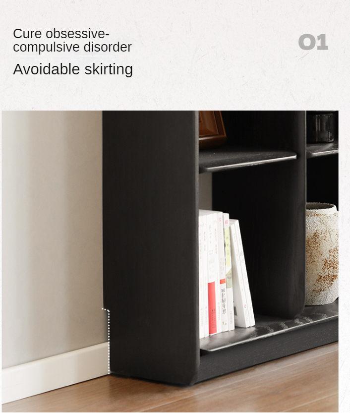 Oak Solid Wood Bookcase Lattice Cabinet Rack Free Combination.