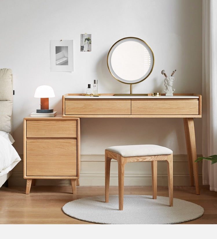 Oak solid wood Modern Simple Rock Board Dressing Table