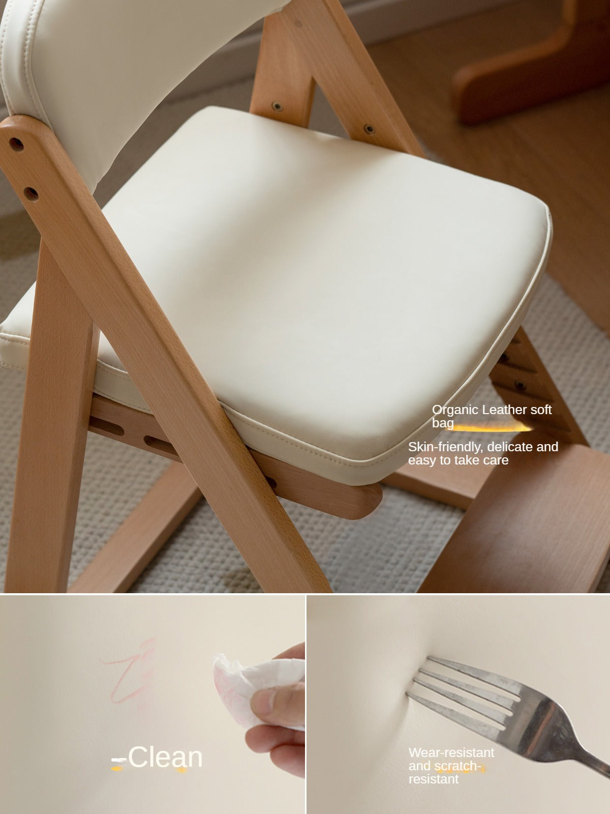 Beech solid wood lift learning chair"+