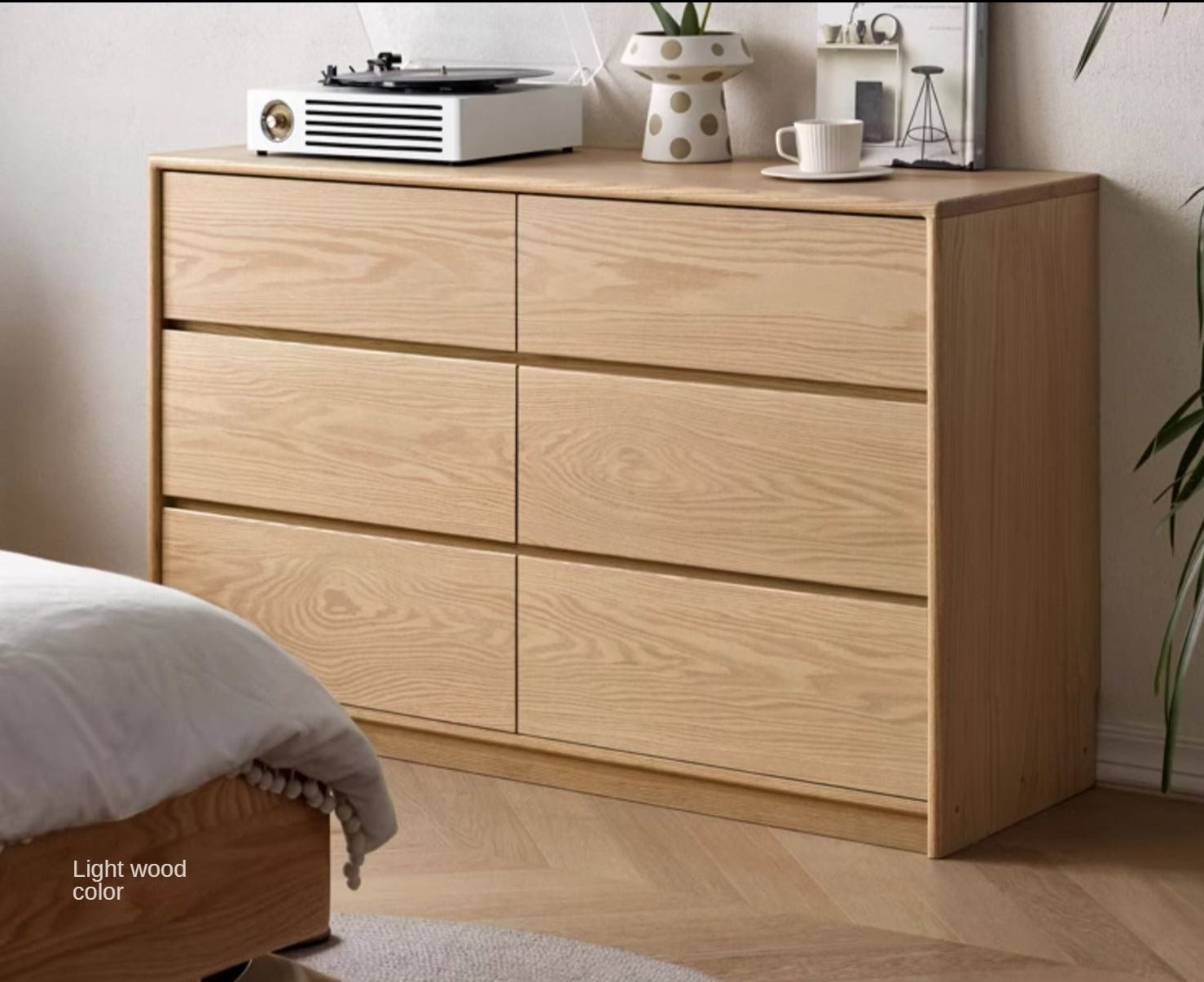 Oak Solid Wood Storage Drawer)