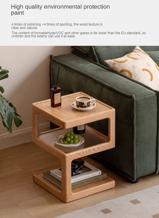 Oak Solid Wood Corner Square Side Table