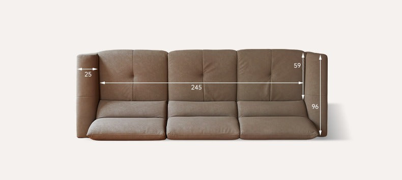 Fabric Italian Minimalist Three-seater High-legged Straight Sofa