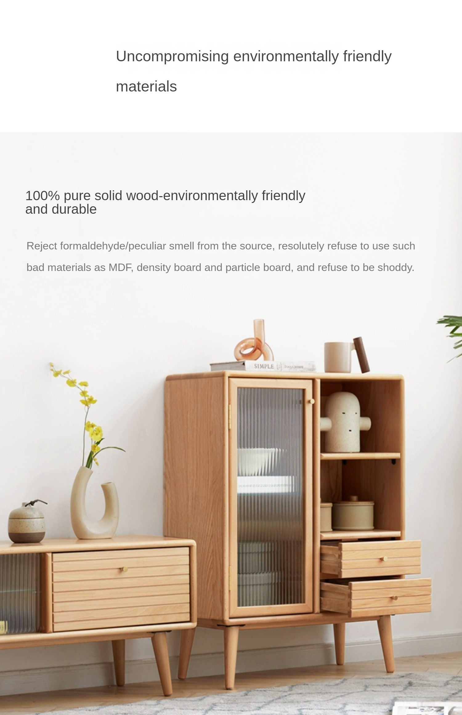 Oak Solid Wood Side Cabinet "