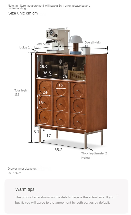 Poplar Solid Wood Retro Ancient Style Sideboard