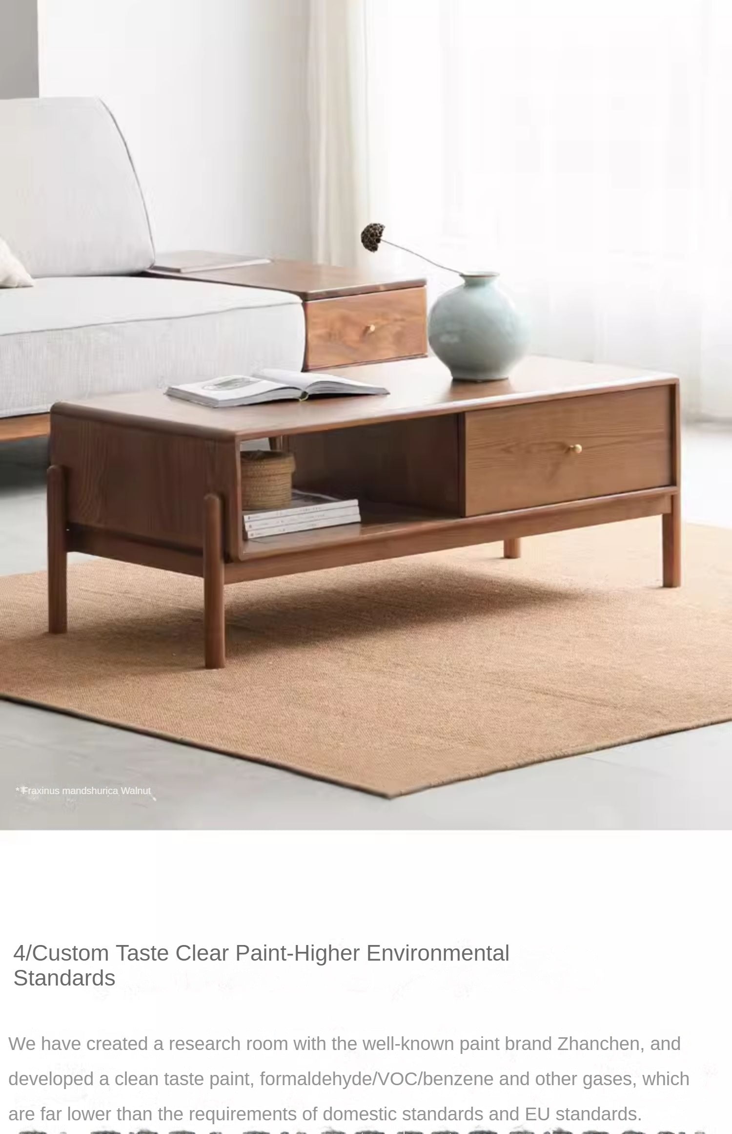 Ash solid wood Nordic style modern coffee table