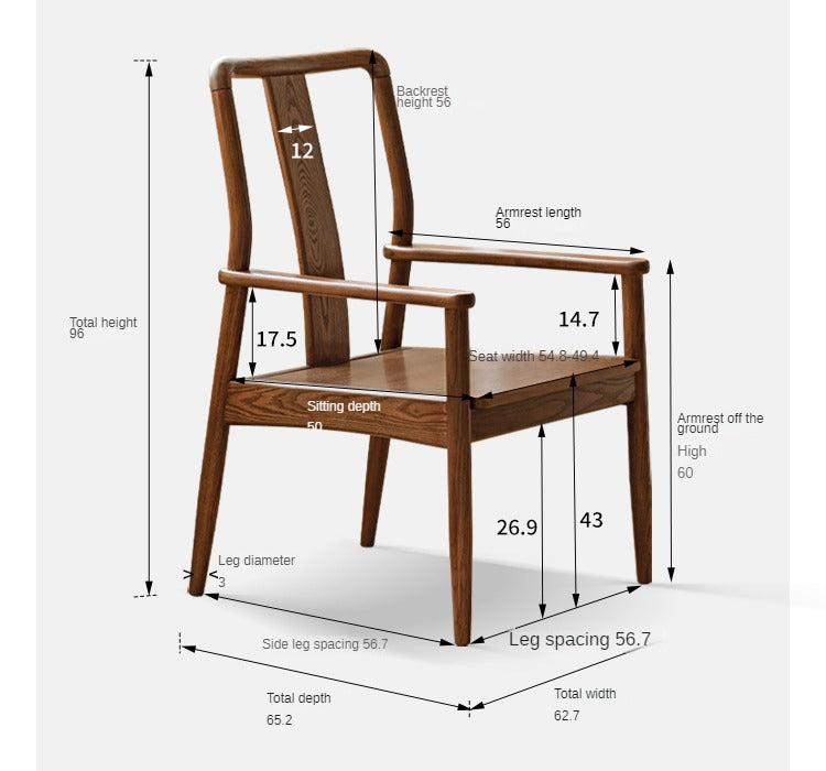 Ash solid Wood Armchair :