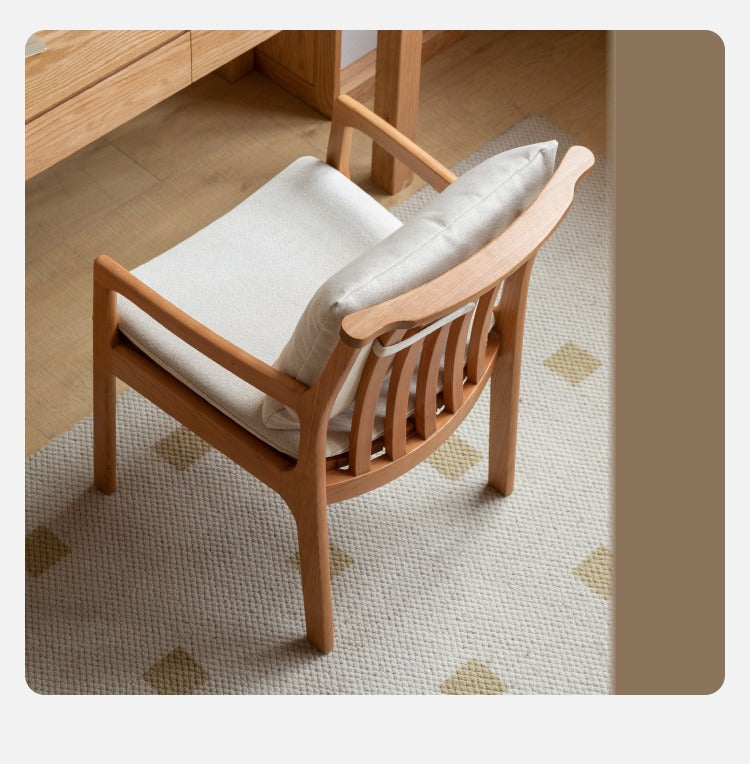 Oak Solid Wood Book Chair Comfortable Soft Back Chair