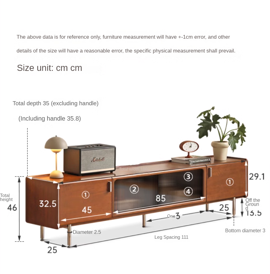 Poplar Solid Wood Retro High Locker TV Cabinet