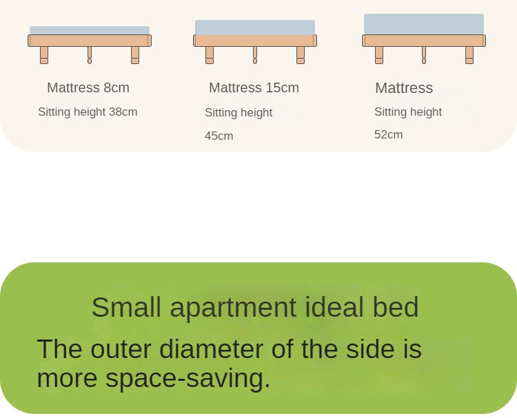 Beech Solid Wood Children's Splicing platform bed, headboard-free bed