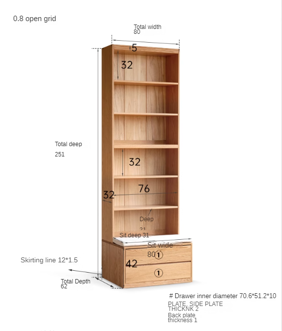 Ash solid wood modern combination bookcase integrated card seat