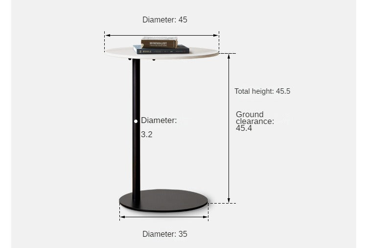 Rock Board Small Cream Style Modern Side Table