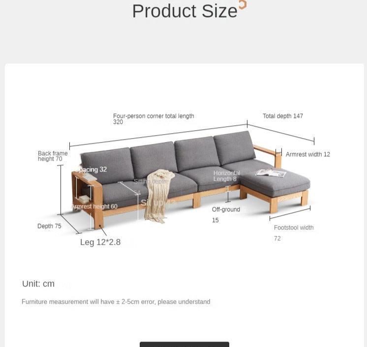 Oak solid wood combination sofa new style