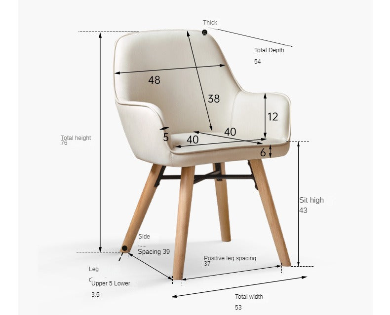 Beech Solid Wood technological cloth Soft Back Chair