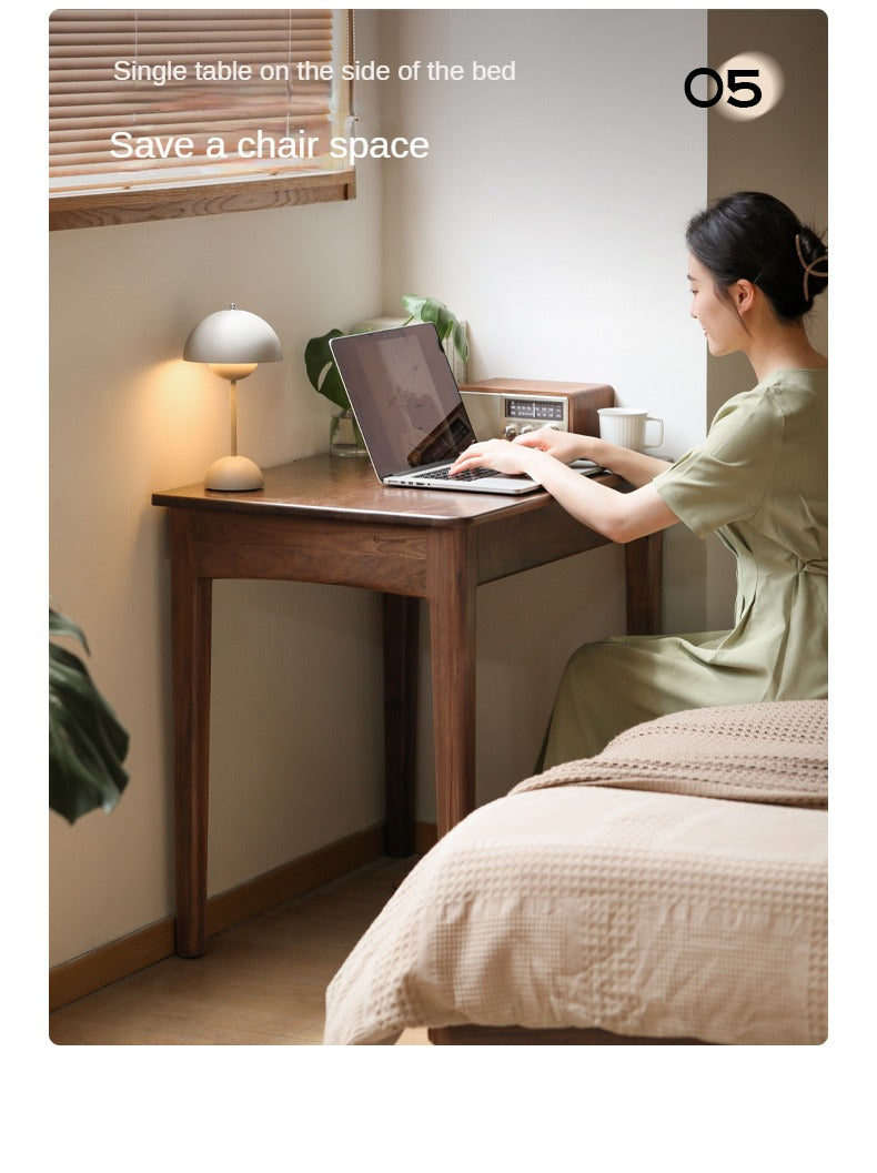 Black walnut solid wood desk bookshelf