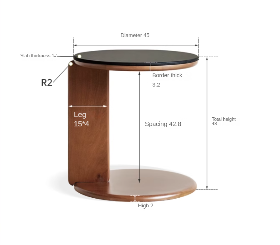 Poplar Solid Wood Rock Board Coffee TTable