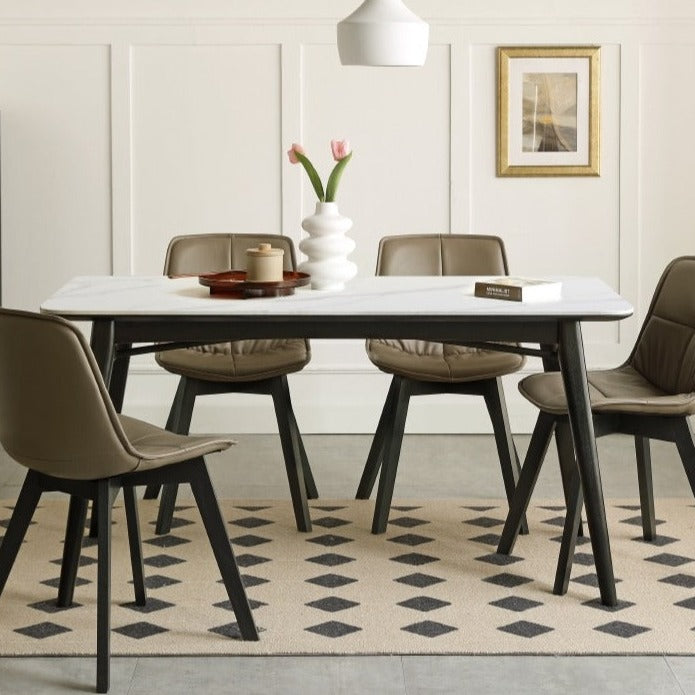 Solid Oak wood slate luxury dining table"