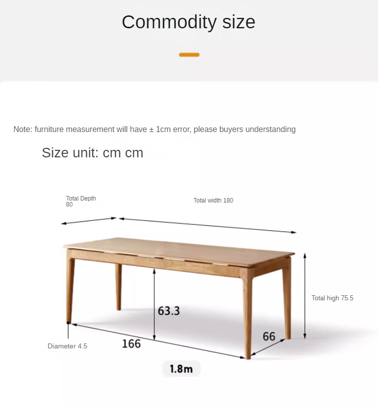 Ash Solid Wood Large Nordic office desk