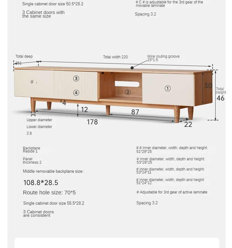 Oak solid wood modern coffee table with drawer