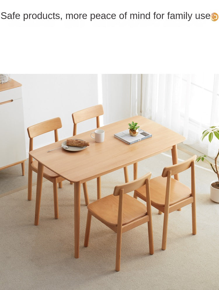 Beech solid wood dining table