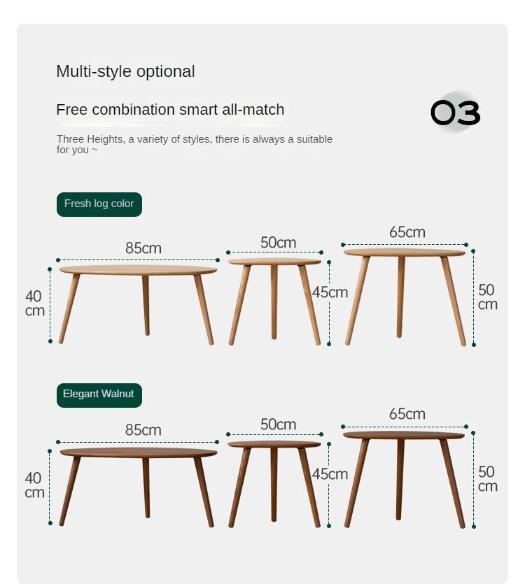 Oak solid wood small Nordic side table