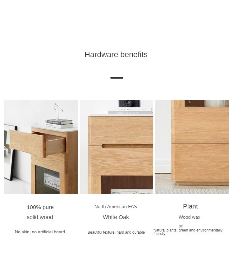 Oak solid wood rock slab side cabinet "