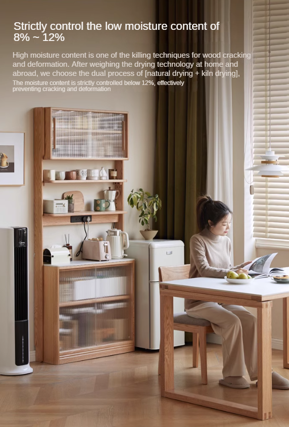 Oak solid wood Rock Board Dining Sideboard