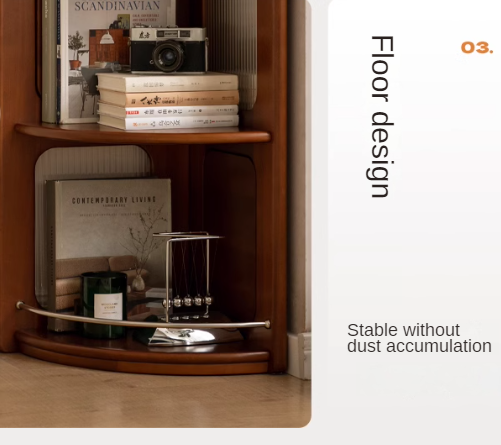 Poplar, Cherry Solid Wood Retro Corner Bookshelf