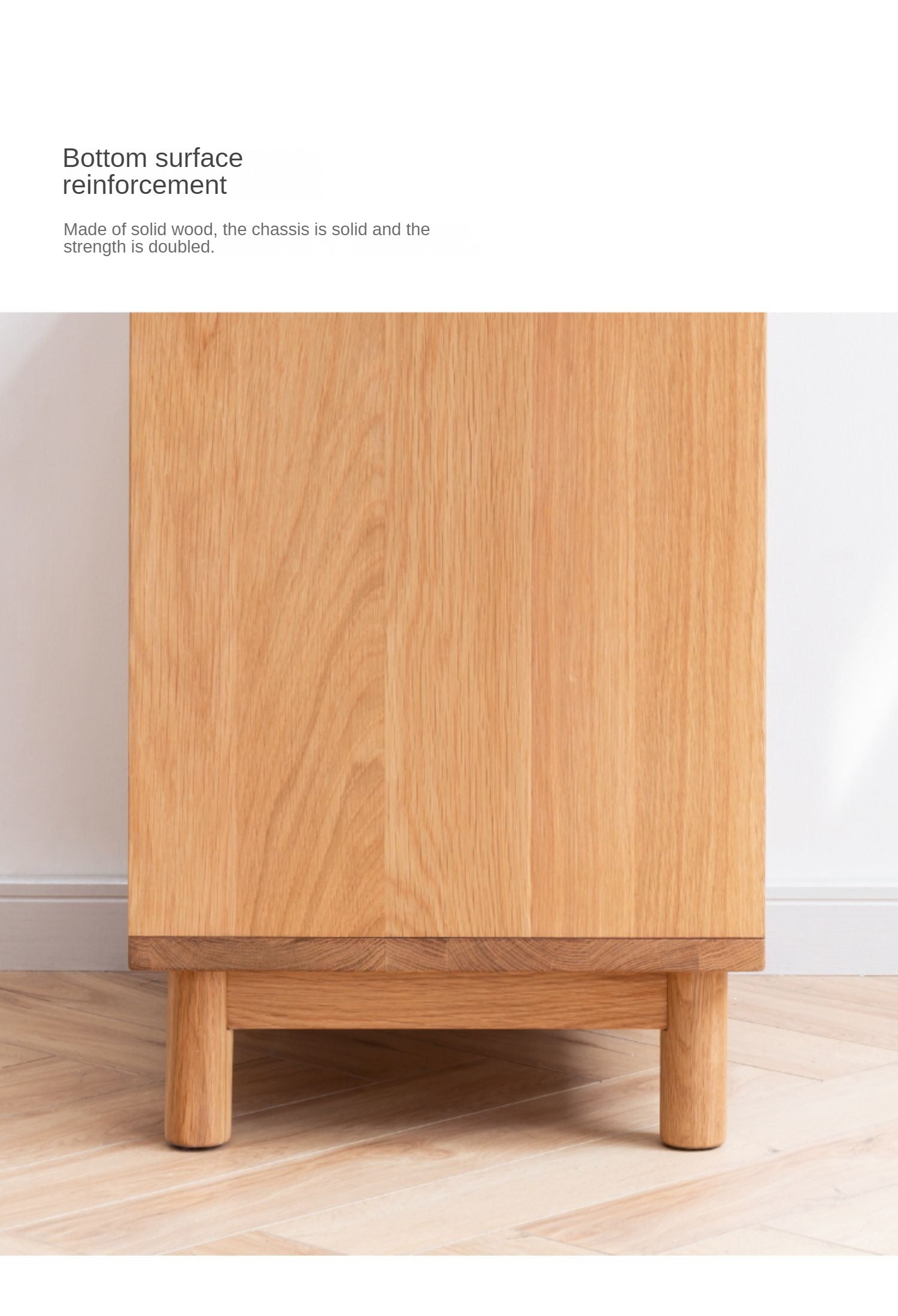 Oak Solid Wood Rattan magazines side cabinet-