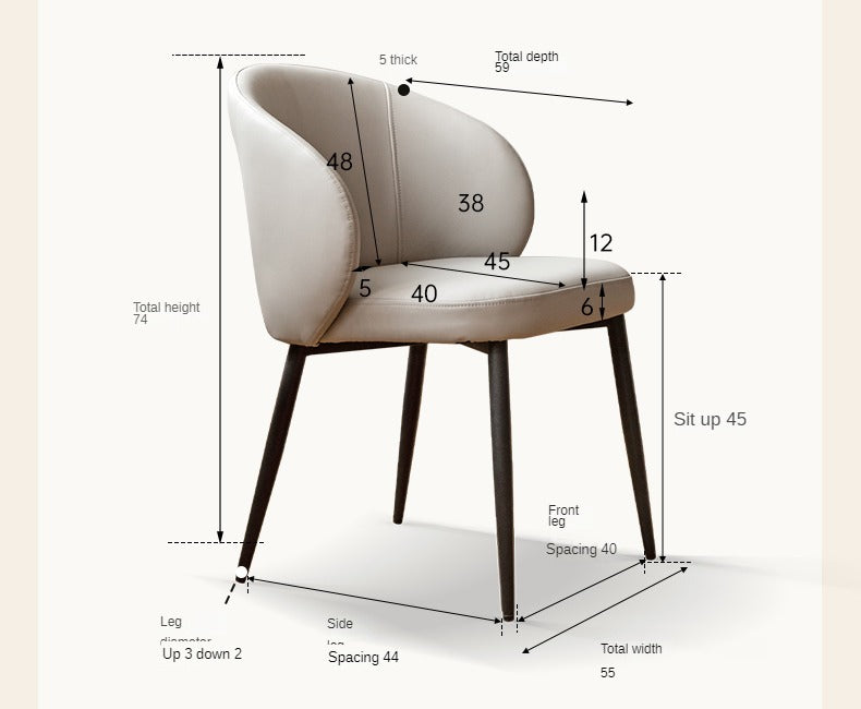 Dining Chair Soft Back Simple Book Chair